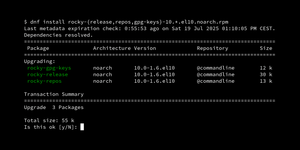 Rocky Linux 9 auf 10 anheben